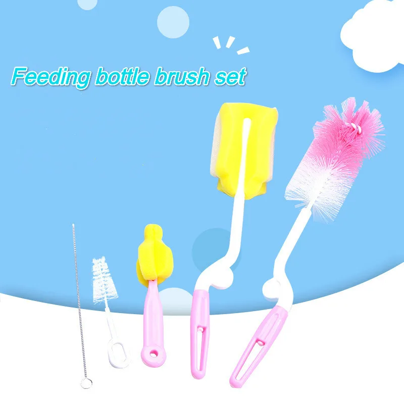 Набор кистей для детских бутылочек из 5 губчатых щеток можно вращать чистящие