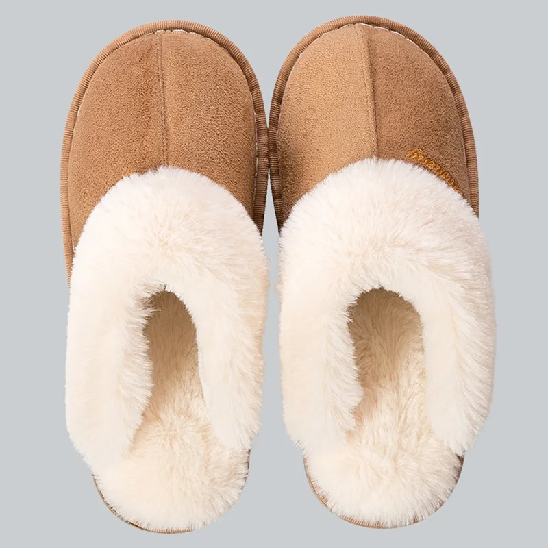 Тапки женские плюшевые теплые домашние тапочки на плоской подошве меховые