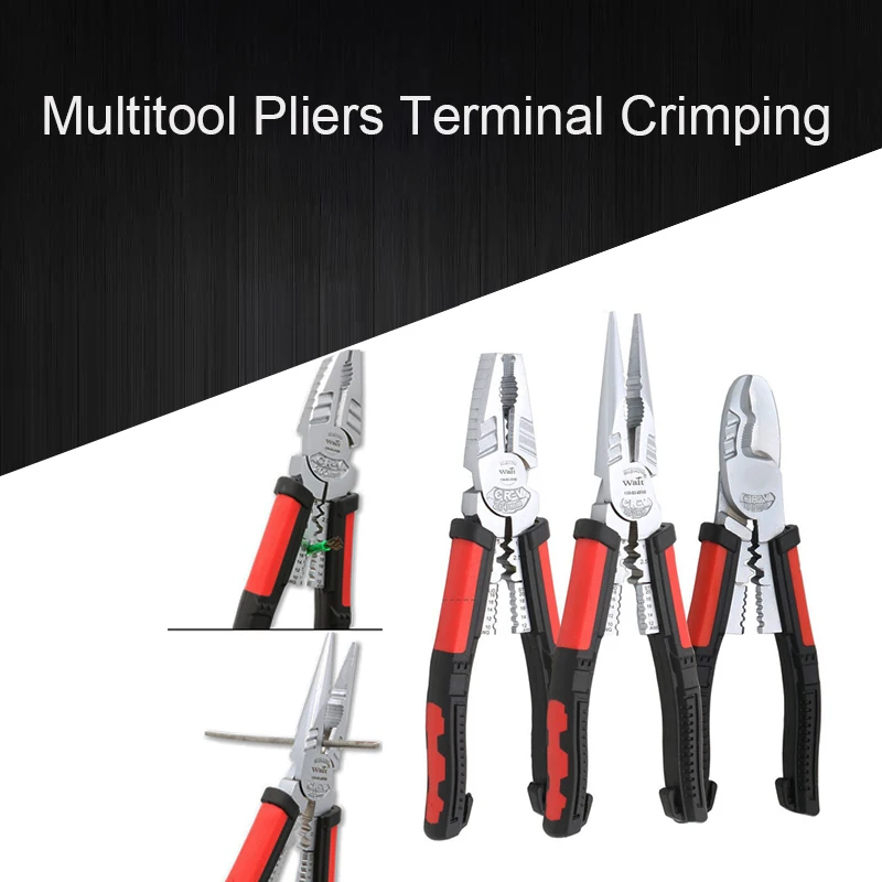 

Multitool Pliers Terminal Crimping Tool Wire Stripper Cable Cutter Crimper Crimp Plier Long Nose Pliers For Electrician