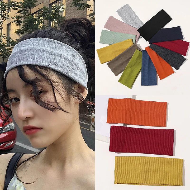Fashion Absorbing Sweat Yoga Headband Candy Color Wide White Blue Red Hairband Accessories Simple Design Elastic Headbands Hot