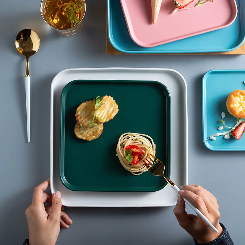 Nordic матовый квадратном каблуке в западном стиле блюда для бифштекса пластины