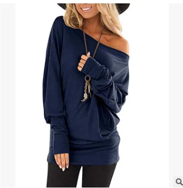 

Women's long-sleeved T-shirt autumn new solid color top E2