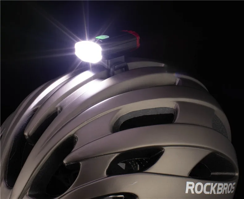 ROCKBROS New 100 Lumen Bicycle Helmet Light USB Rechargeable Flashlight Bike Front Rear Light Handlebar Helmet Top Two-way Light