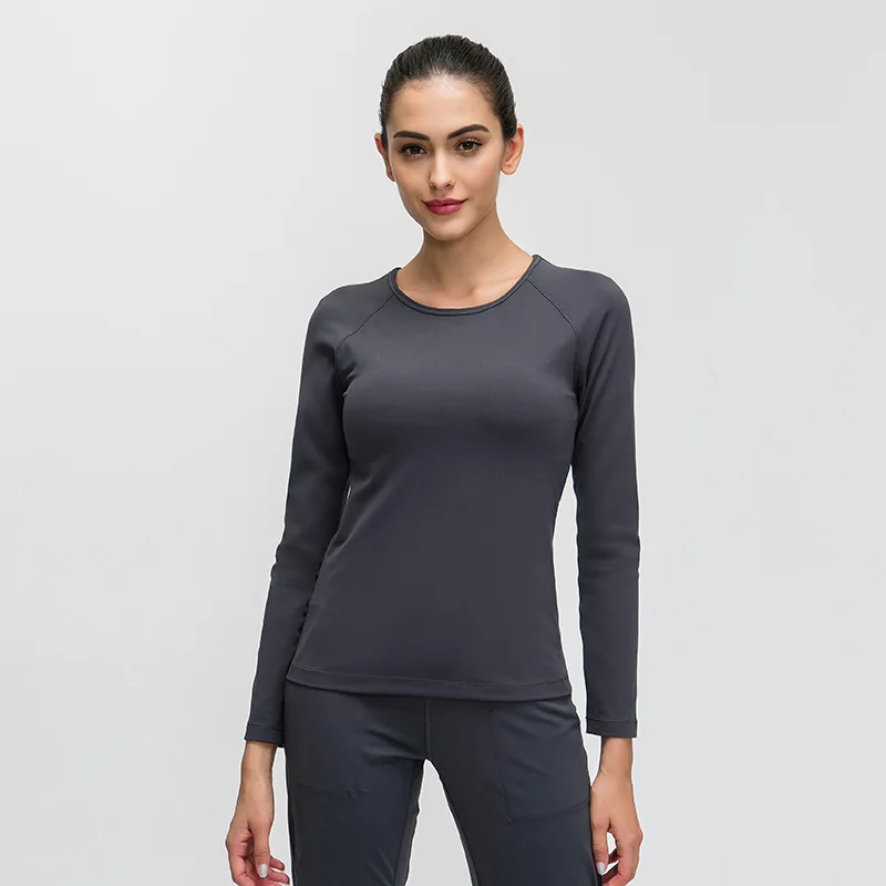 Одежда с длинным рукавом Женские футболки для йоги буквенным принтом спортивные