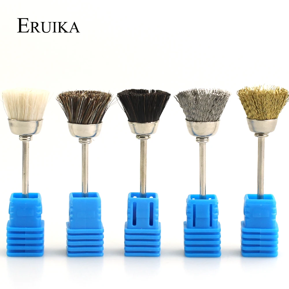 ERUIKA 1 шт. сверла для ногтей медная проволока шерсть пластик Чистящая Щетка