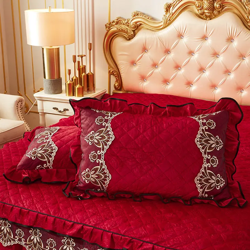 2 шт. тисненый бархатный стеганый вышитый кружевной чехол для подушки домашний