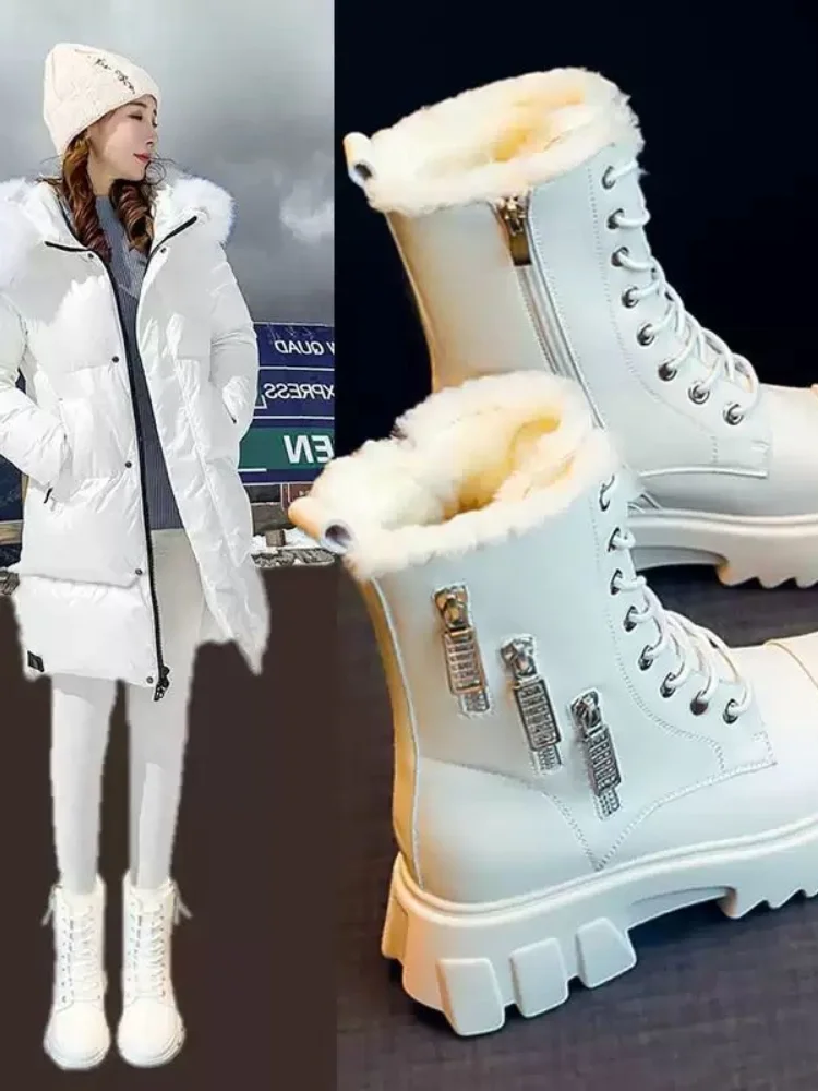 

Snow women’s boots thickened autumn and winter new student wild plus velvet warm women’s boots booties woman winter shoes women