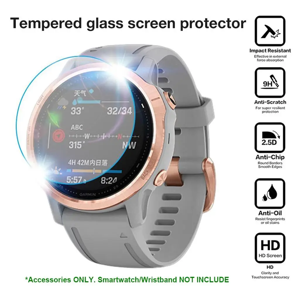 Защитная пленка из закаленного стекла для смарт-часов Garmin Fenix 5 5Plus 6 6s 6x Pro Sloar 2/3/5
