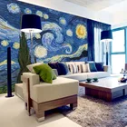 Пользовательские фото обои классический абстрактный звездное небо картина маслом 3D настенные фрески Ресторан галерея гостиная пейзаж Фреска