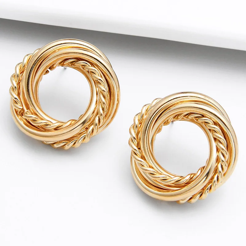 Модные женские серьги подвески Za золотого цвета с металлическими подвесками в