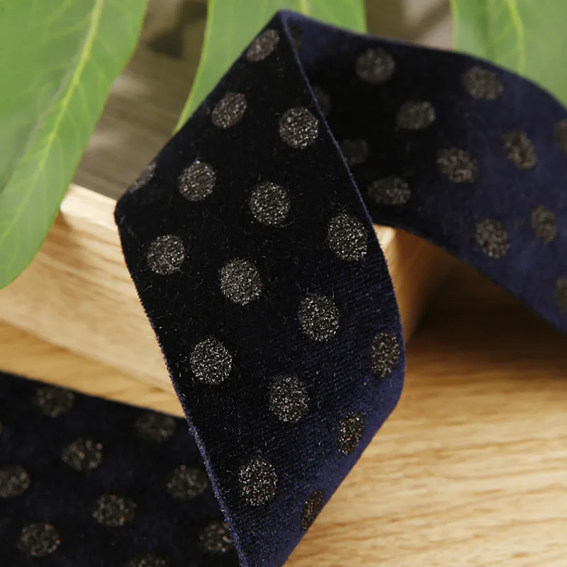 Бархатная лента шерстяная с блестками в горошек 25 40 мм ручной работы аксессуары