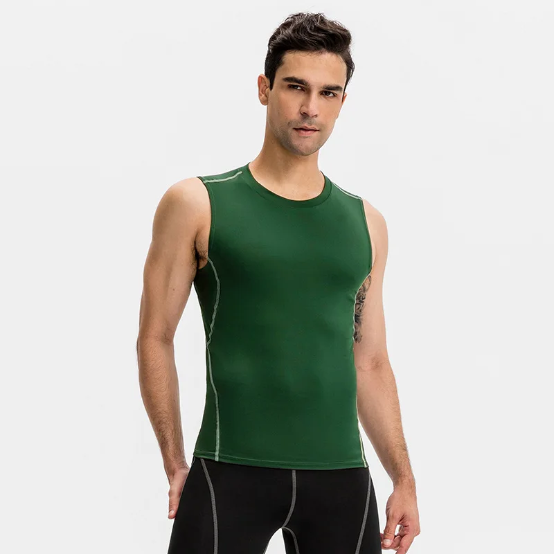 

Fitness Tops for Men Male Running Shirts Quick Drying Tights Weighted Vest Training Sportswear Basketball Singlet Jersey coletes