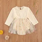 Трикотажный комбинезон с длинным рукавом и круглым вырезом