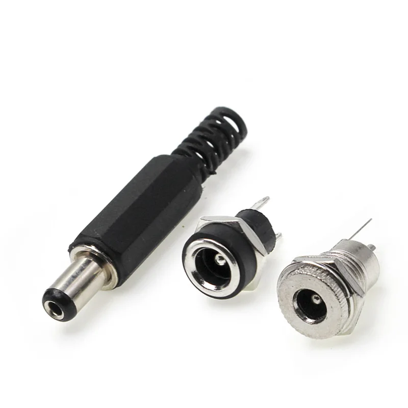 

DC 5.5x2.1 5.5x2.5 Connector DC Power Plug Female Interface Mount Socket Jack Plug Wire DC Connectors Terminal Adapter