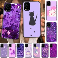 purple sparkle glitter stars cartoon phone case for xiaomi redmi note 11 10 9s 8 7 6 5 a pro t y1 anime black cover silicone bac