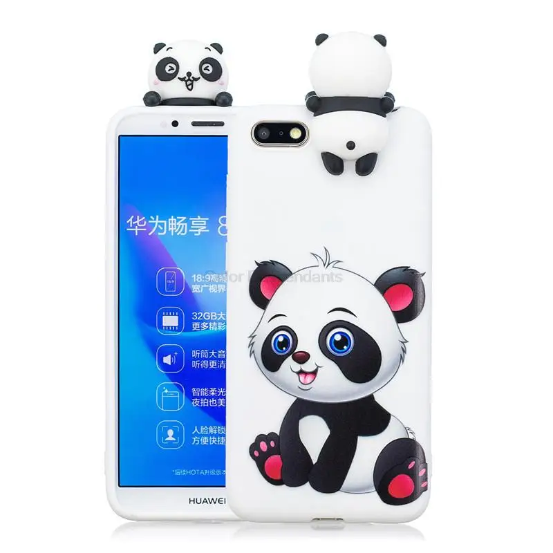Милые Мультяшные чехлы для Huawei Y5 2018 3D панда единорог конфеты силиконовый чехол