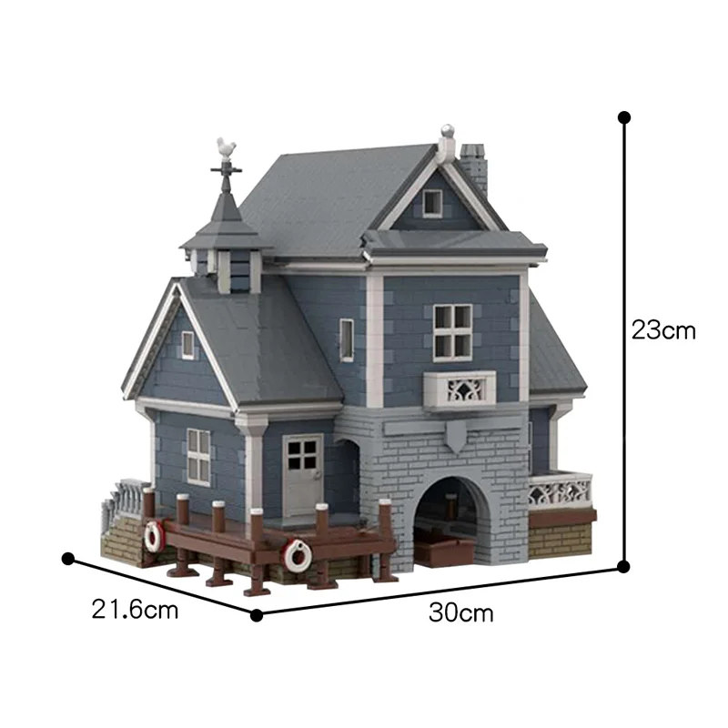 

MOC Toys City Street Scene Dock House Model Construction Architecture Building Blocks Bricks Children DIY Xmas Gifts