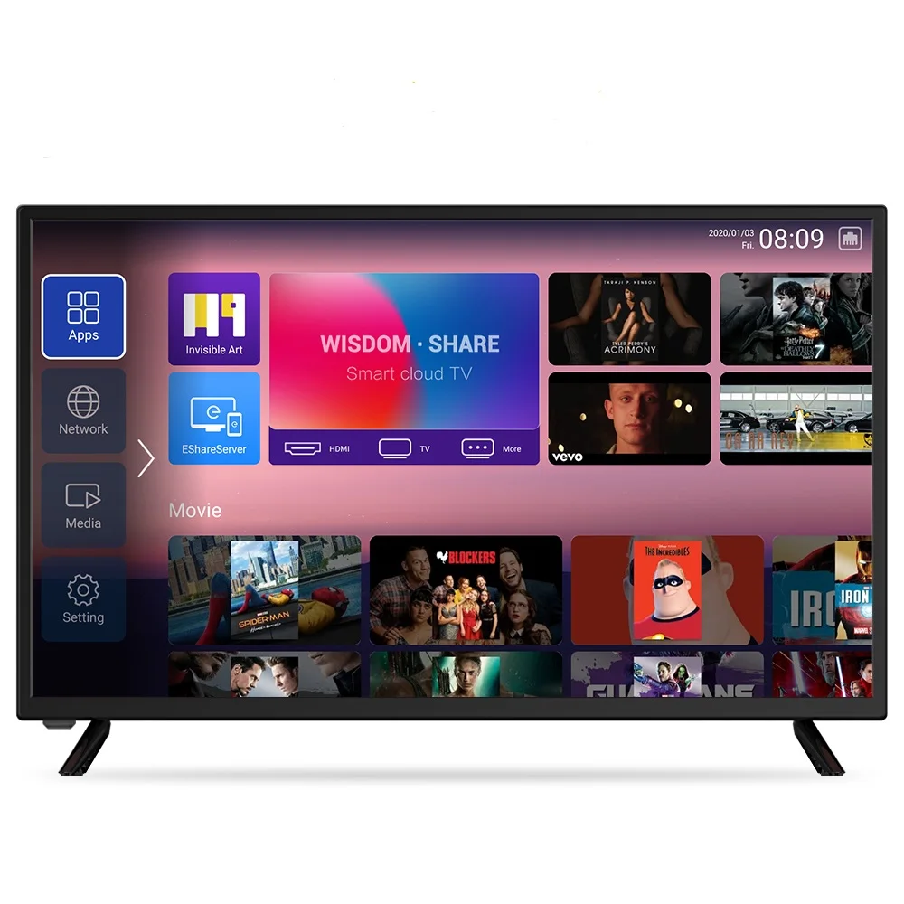 Светодиодный смарт ТВ 32 дюйма 81 см Большие размеры 31 39 разрешение Full HD площадка
