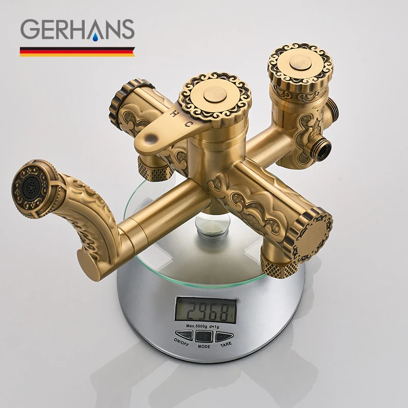 GERHANS Faucet K19018 Душевая система со смесителем и тропическим душем Цвет: Античная