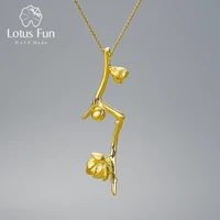lotus fun vintage 18k gold wintersweet plum blossom flower pendant necklace for women sterling silver 925 jewelry 2021 trend new