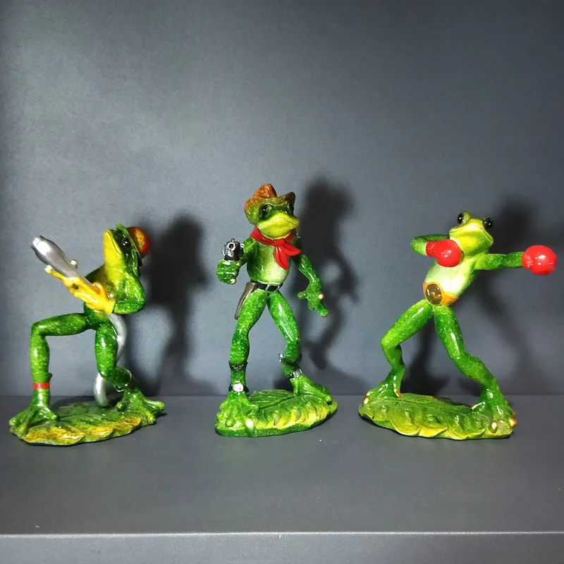 

Творческий смолы в виде лягушки из скульптура ручной работы украшения Гостиная винный шкаф номер дома краска на фоне украшения