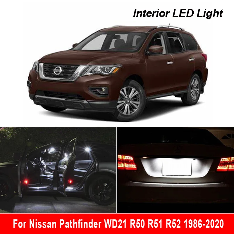 Внутренний светодиодный для Nissan Pathfinder WD21 R50 R51 R52 1986 2020 Canbus автомобиль лампы в