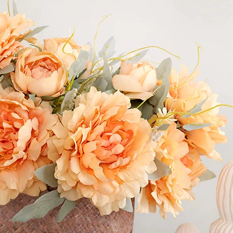 

Artificial Artificial Flower Bouquet for Wedding Home Furnishing, Handmade Artificial12Heads of Overlord Peony Garden Decoration