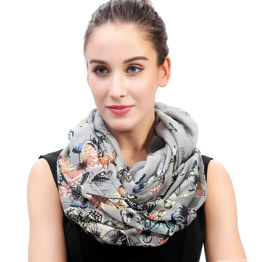 Женский мягкий светильник шарф с принтом в виде бабочки |
