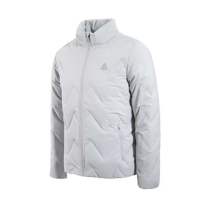 Пик Мужской пуховик 80% серый утиный пух теплая ветрозащитная куртка спортивный
