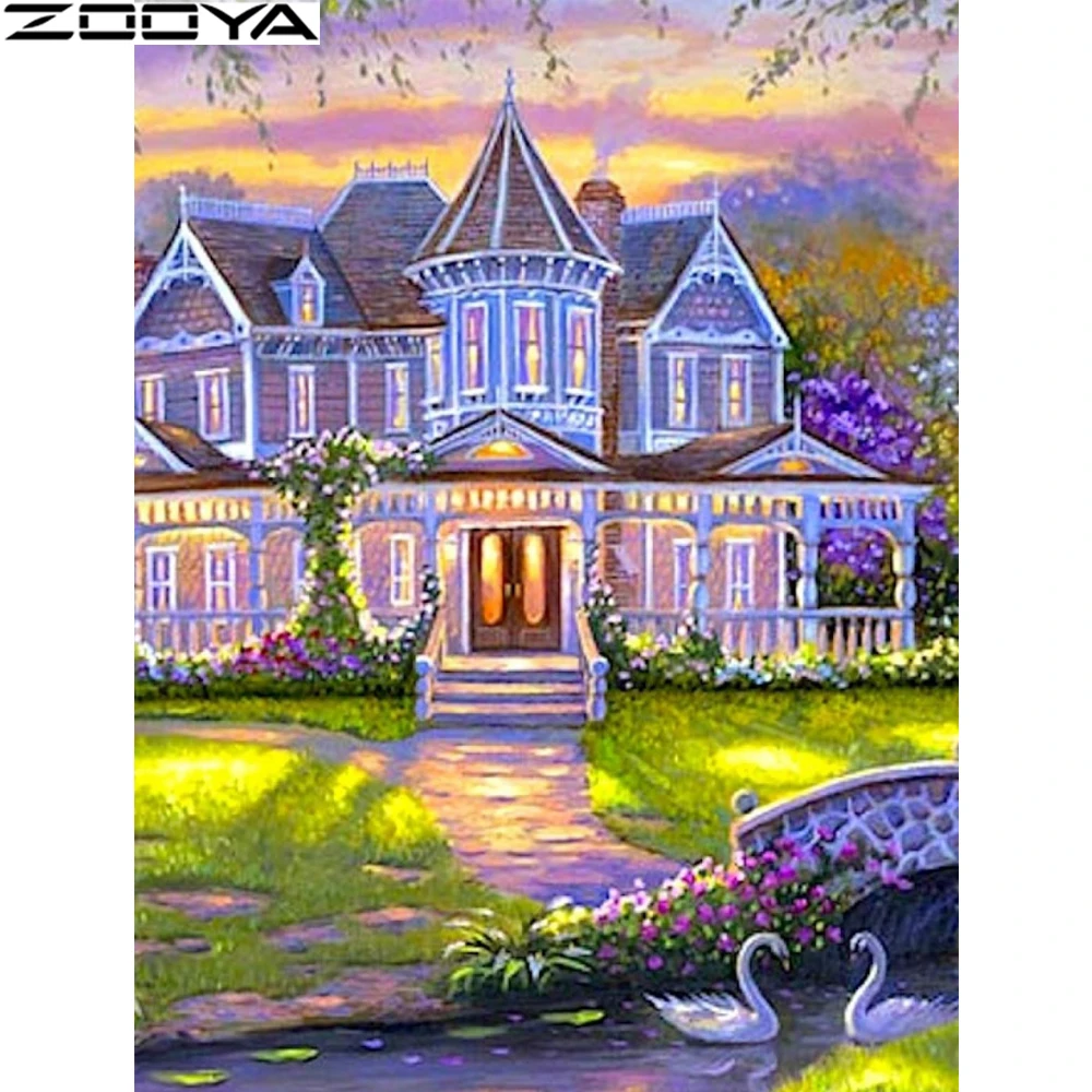 ZOOYA 5D алмазная Картина пейзаж Новая Алмазная картина 2019 природа полный