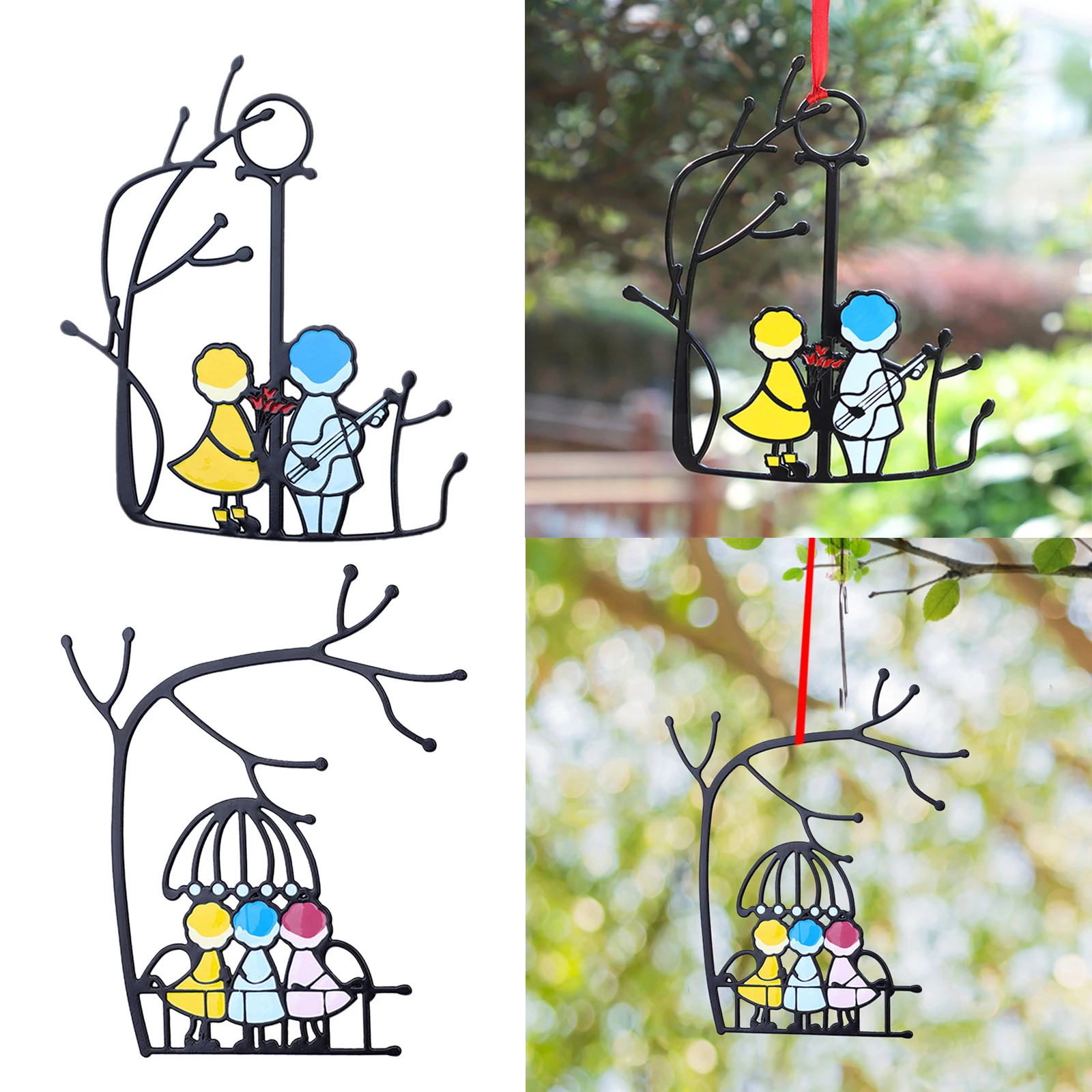 

Colorful Stained Glass Window Hanging Suncatcher Outdoor Decor Pendant Gift