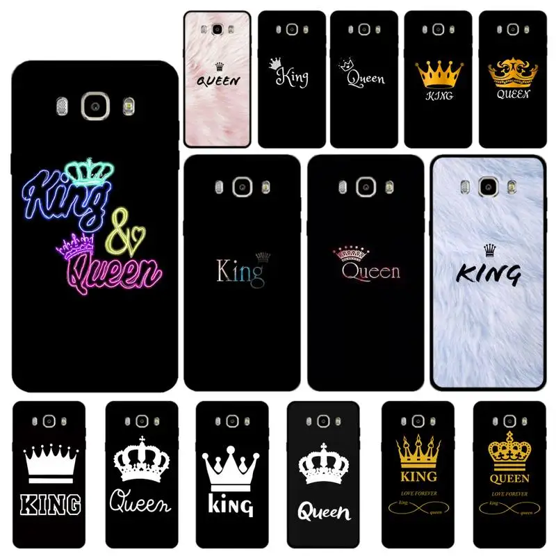 

FHNBLJ King Queen Phone Case for Samsung J 4 5 6 7 8 prime plus 2018 2017 2016 J7 core