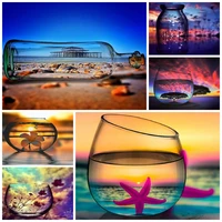 muxun 5d diy diamond painting landscape diamond embroidery sea scenery in bottle mosaic picture home decoration gifts mural