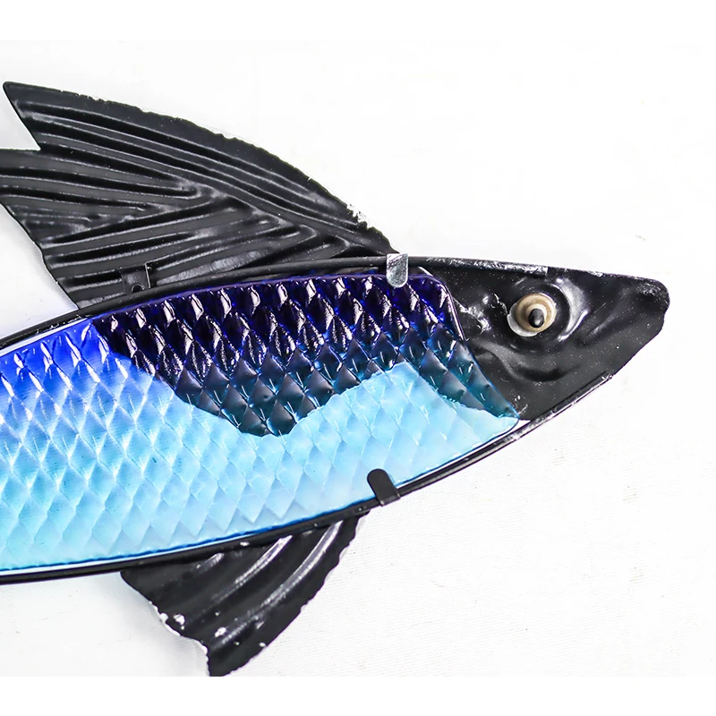 Металлическая стеклянная стена в виде летающей рыбы для украшения дома и сада
