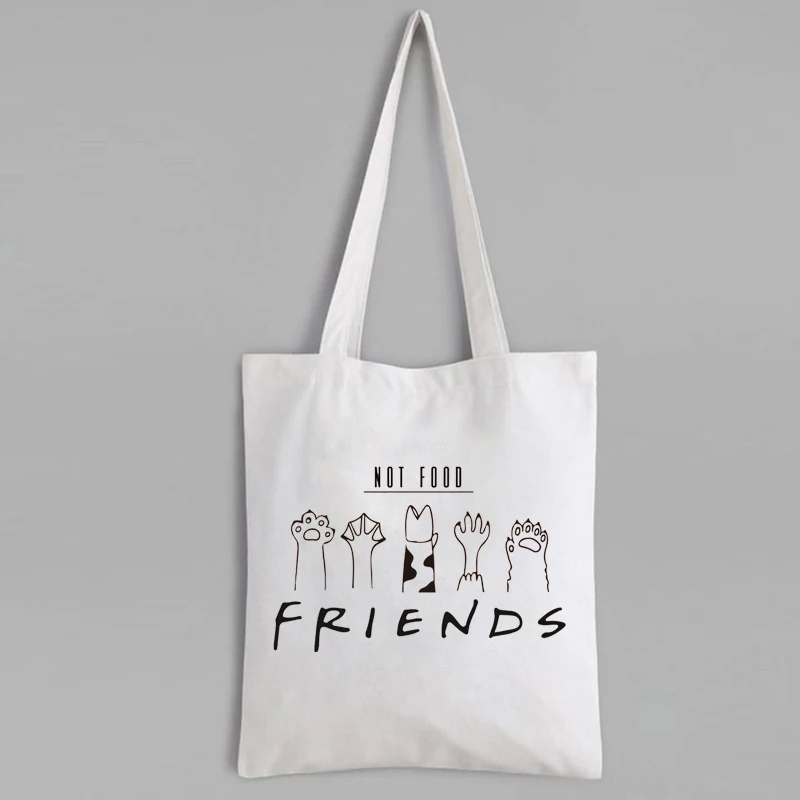 

Вегетарианская Холщовая Сумка-тоут с надписью «Not Food Friends»