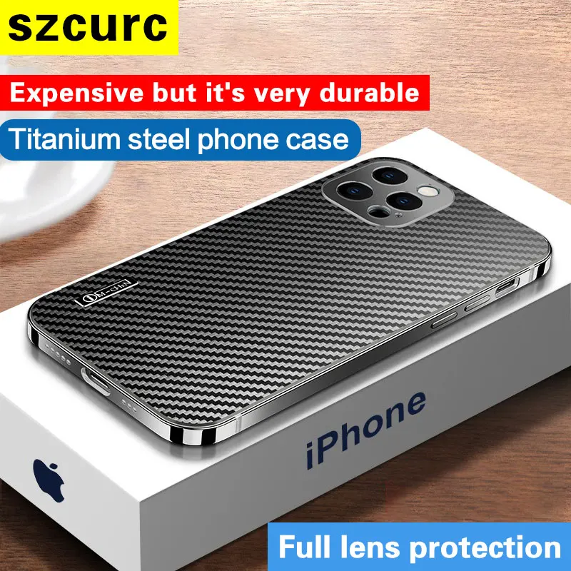 Funda de fibra de carbono Kevlar para tel&eacute;fono iPhone, carcasa ultra delgada de lujo de alta sensibilidad, antica&iacute;da, 12 mate, para modelos 13 Pro Max-2