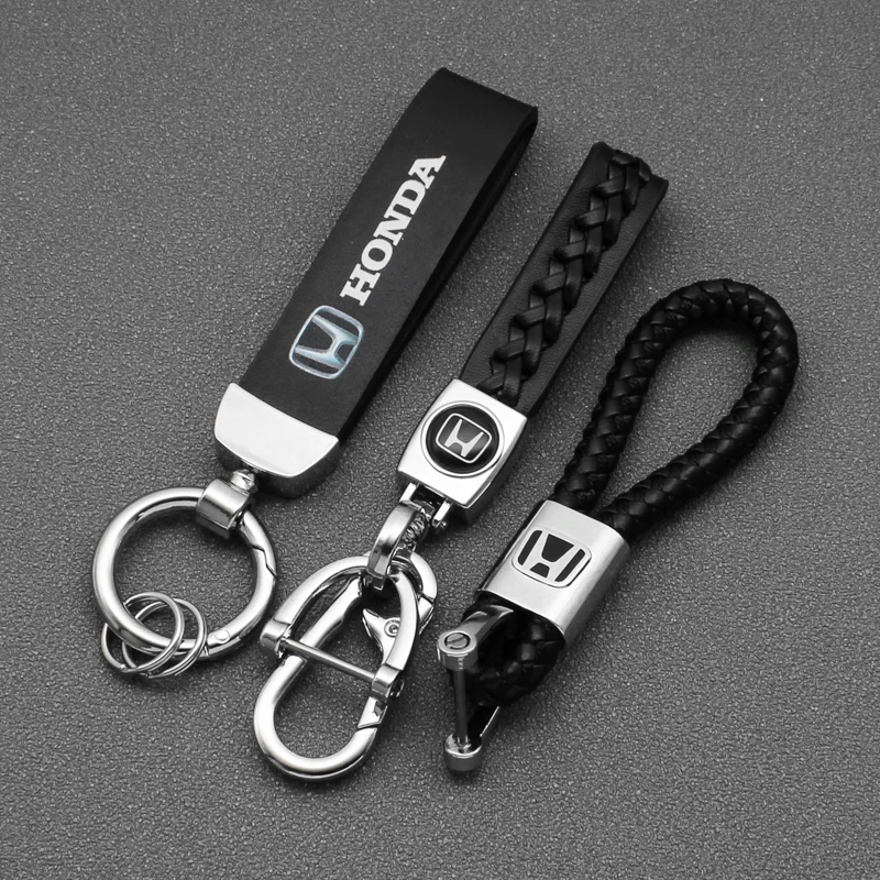1 шт. автомобильный Стайлинг брелок металлический + кожаный для ключей Honda CRV HRV City