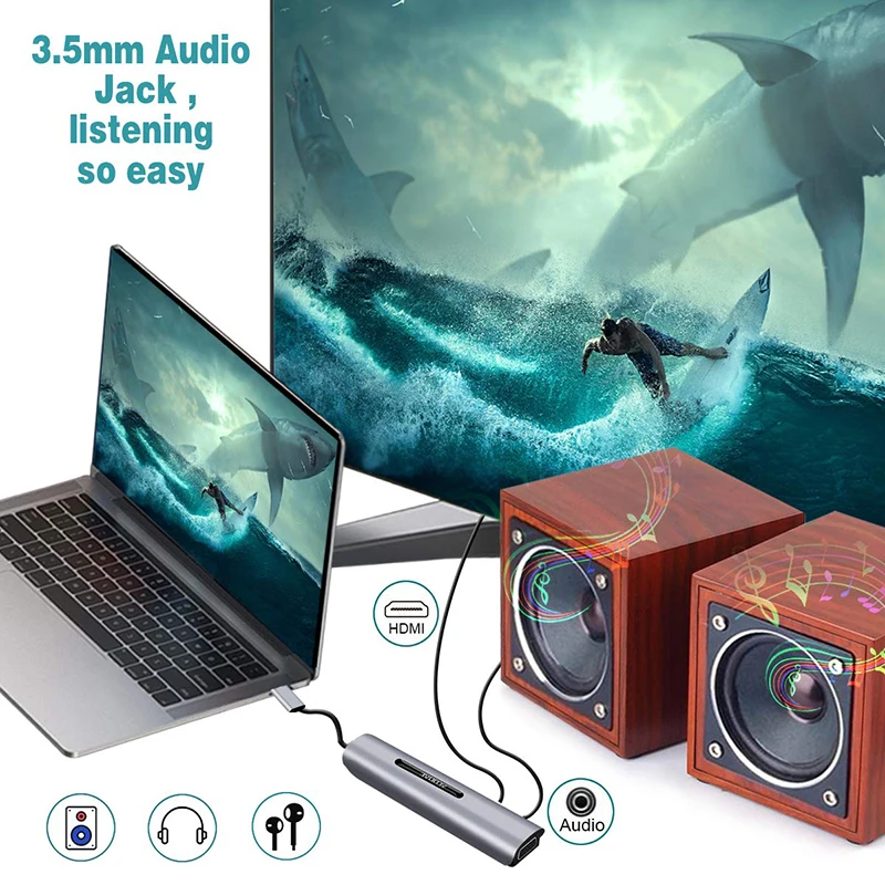 Baolyda HDMI VGA адаптер 9в1 usb type C к HDMI 4K для samsung Dex станция для Galaxy S10/S9/S8 Note 9/8 USB C док-станция для MacBook