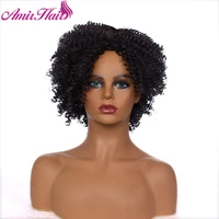 amir short kinky curly wigs synthetic hair afro fluffy brown wigs for women natural black heat resistant african wigs