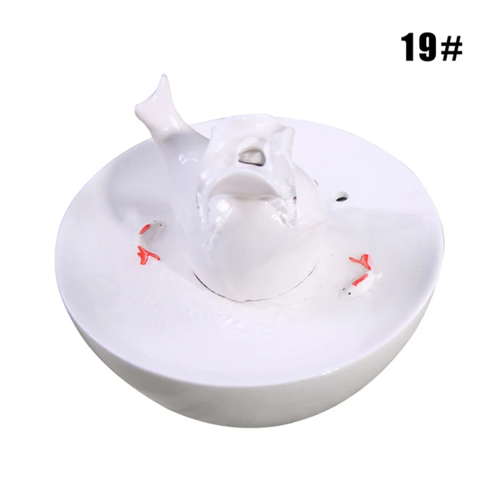 Cat Ceramic Water Fountain Automatic Pet Drinking Fountain Quiet Electric Automatic Circulation System Water Dispenser P7Ding