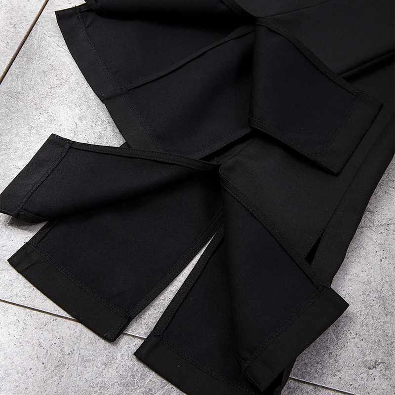 

[EAM] High Waist Hollow Out Bow Long Trousers New Loose Full Length Vent Pants Women Fashion Tide Spring Autumn 2021 1DD6933