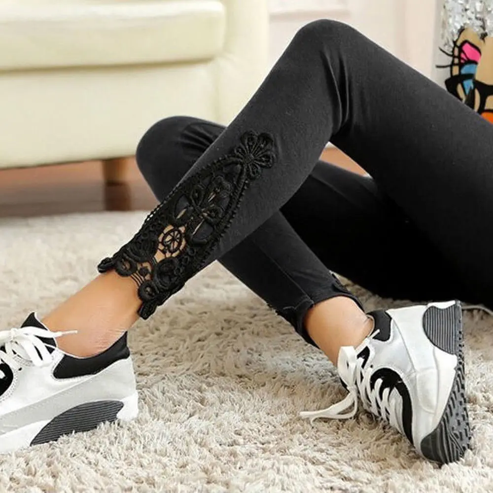 

Fashion Womens Lace Crochet Sexy Skinny Leggings Stretch Jeggings Pants