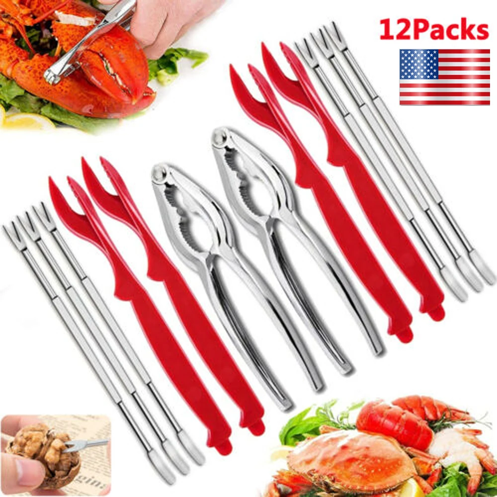 

Набор инструментов для морепродуктов, 12 шт., крекеры-крабы, Многофункциональные ножи для лощильщика лобстеров, ножи из нержавеющей стали, но...