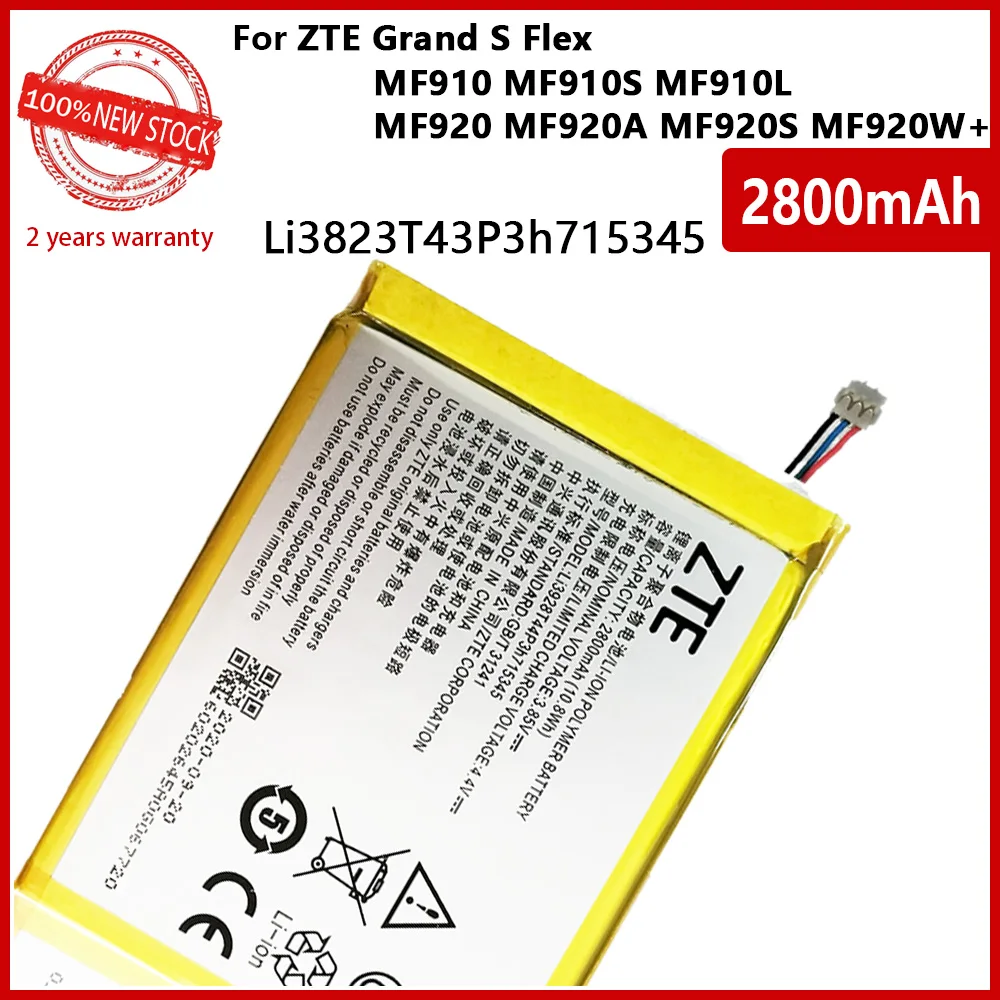 100% Оригинальный аккумулятор 2800 мАч LI3823T43P3h715345 для ZTE Grand S Flex/для MF910 MF910S MF910L MF920 MF920S