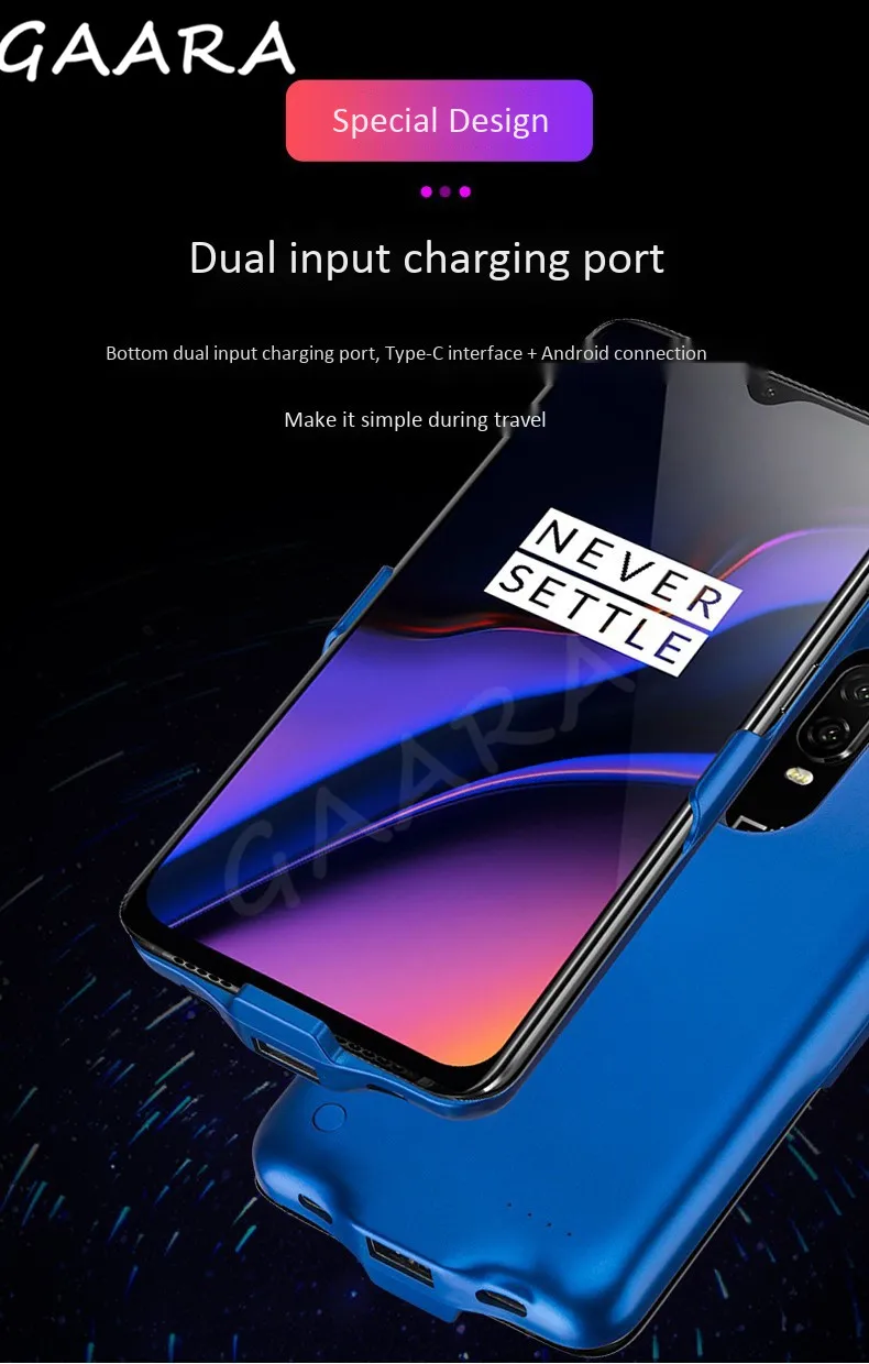 6000mAh 6500mAh Аккумулятор Чехол для Oneplus 6 6T 7 универсальный силиконовый ударопрочный тонкий внешний блок питания чехол для Oneplus 7 Pro