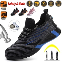 safety work shoes with steel top cap anti smashing summerautumen breathable working sneakers indestructible shies menwomen