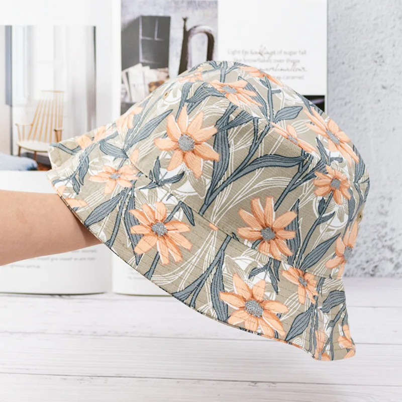 Female Spring Summer Outdoor Couple Leisure Sun Hat Fisherman Hat Bob Panama All-Match Personality Printing Pattern Basin Hat Ma