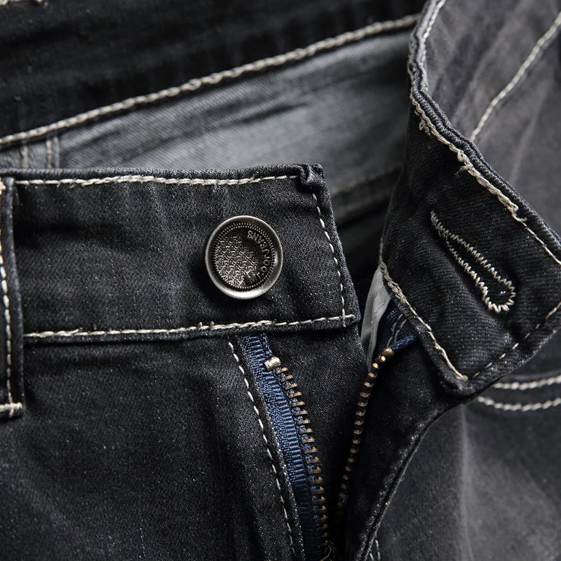 Новая летняя коллекция Для Мужчин's Джинсовая шорты с вышивкой отверстие череп