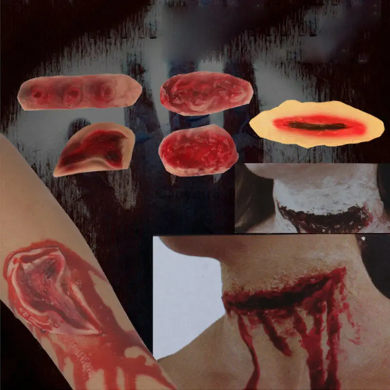 2019 Хэллоуин Зомби Шрамы костюм лицо тело временная татуировка | Дом и сад