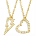 Ожерелье FLOLA женское, с белым камнем, в форме сердца